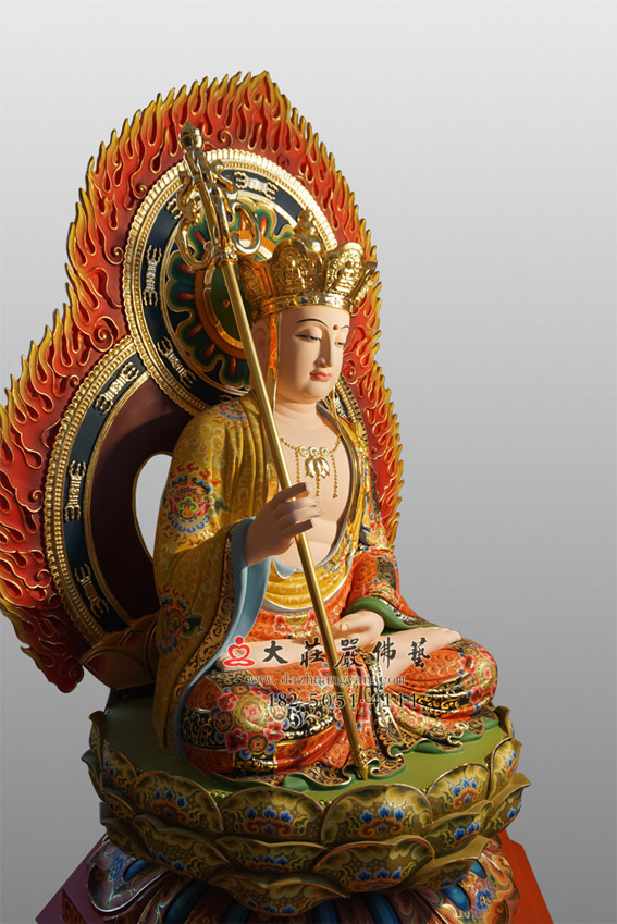 铜雕地藏王菩萨彩绘佛像