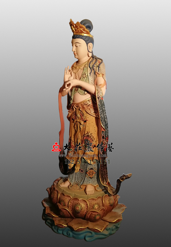 铜雕八大菩萨之地藏菩萨彩绘佛像