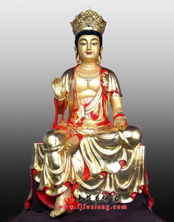 铜雕弥勒菩萨彩绘贴金佛像