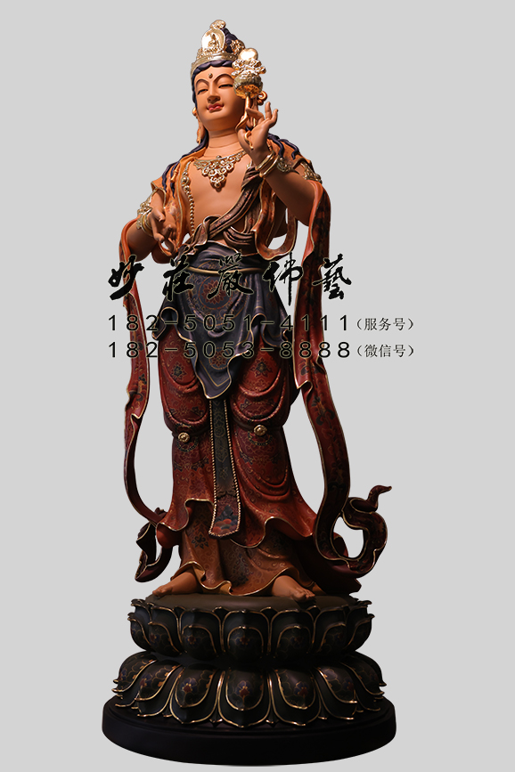 月光菩萨塑像 月光菩萨右侧照