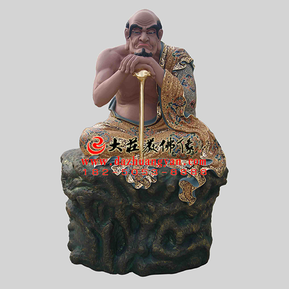 看门罗汉彩绘佛像