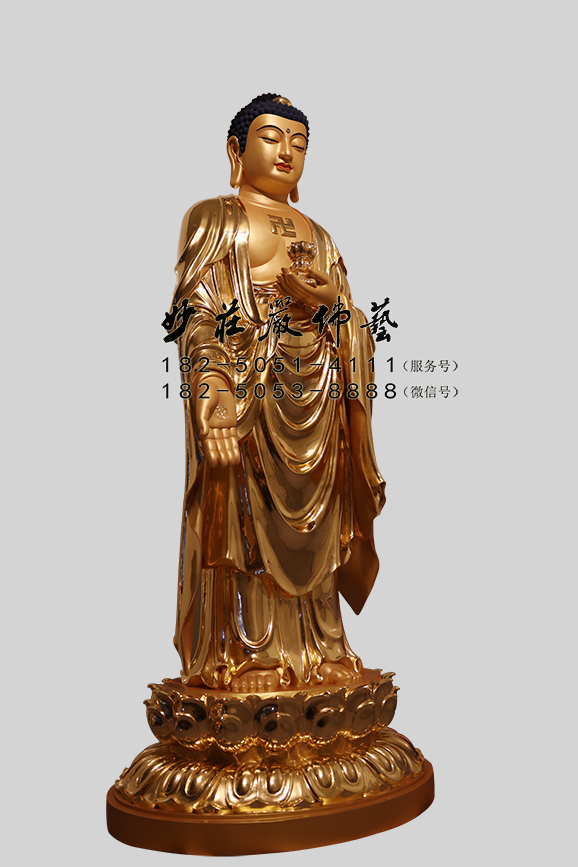阿弥陀佛贴金佛像
