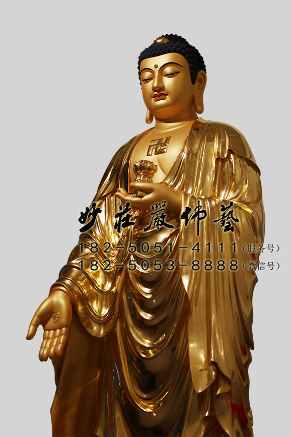 阿弥陀佛贴金佛像