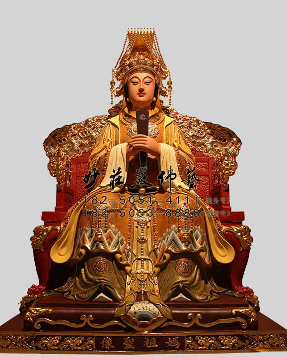 彩绘描金妈祖神像