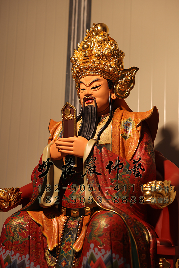 铜雕司马圣王彩绘神像右侧现场实拍图