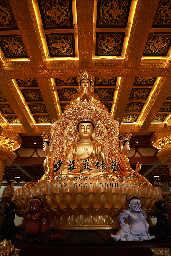 五方坛城贴金佛像