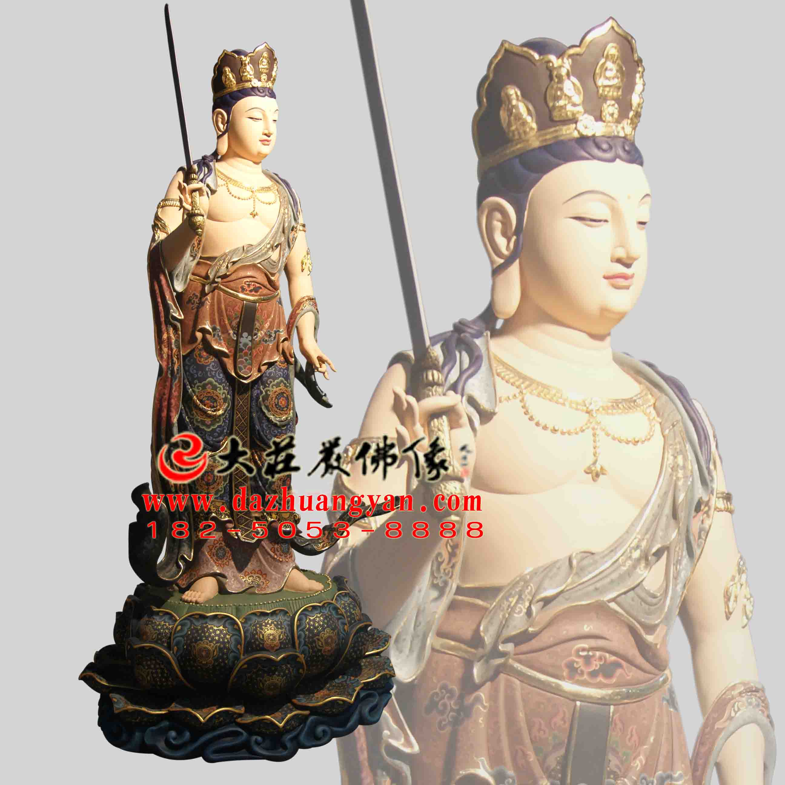 生漆脱胎八大菩萨之普贤菩萨彩绘佛像侧面像 生漆脱胎八大菩萨之普贤菩萨彩绘佛像侧面像