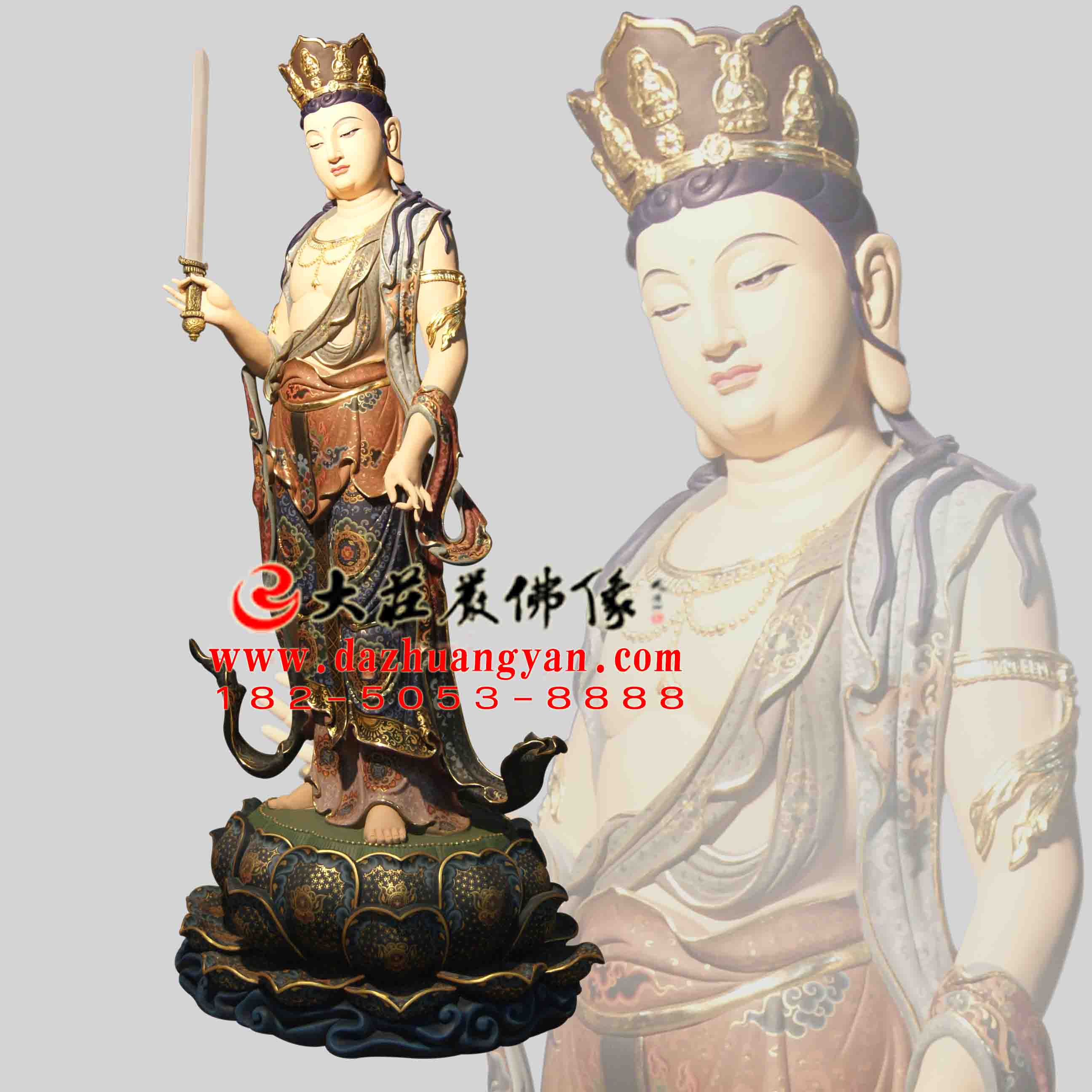 生漆脱胎八大菩萨之普贤菩萨彩绘佛像侧面像 生漆脱胎八大菩萨之普贤菩萨彩绘佛像侧面像