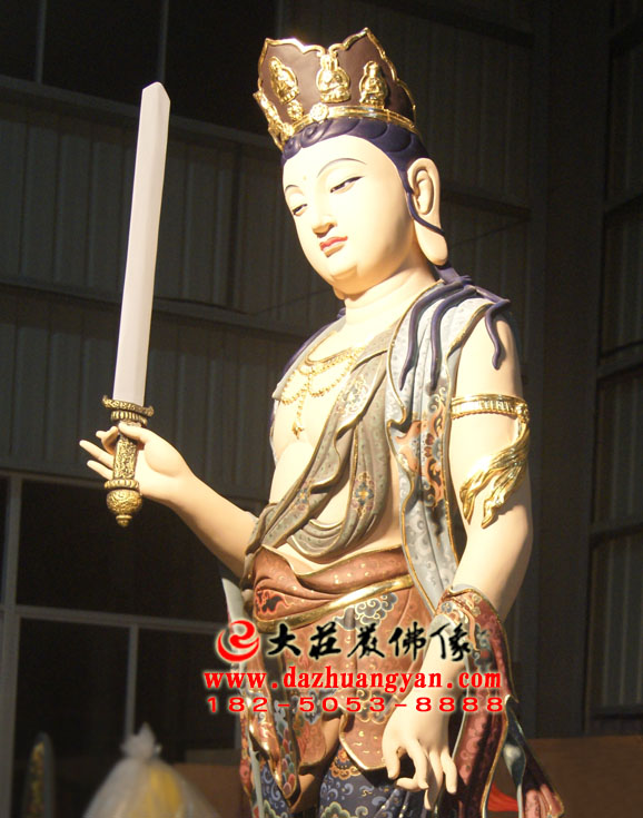 生漆脱胎八大菩萨之普贤菩萨彩绘佛像侧面近照 生漆脱胎八大菩萨之普贤菩萨彩绘佛像侧面近照