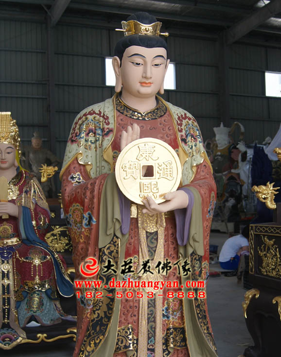 铜雕道教神像郑二